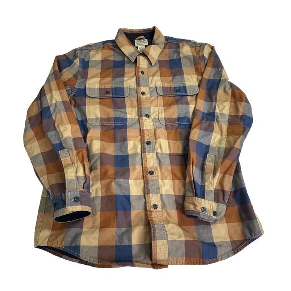 L.L. Bean Men’s Lined Flannel Shirt Shacket Size Medium - Picture 1 of 5